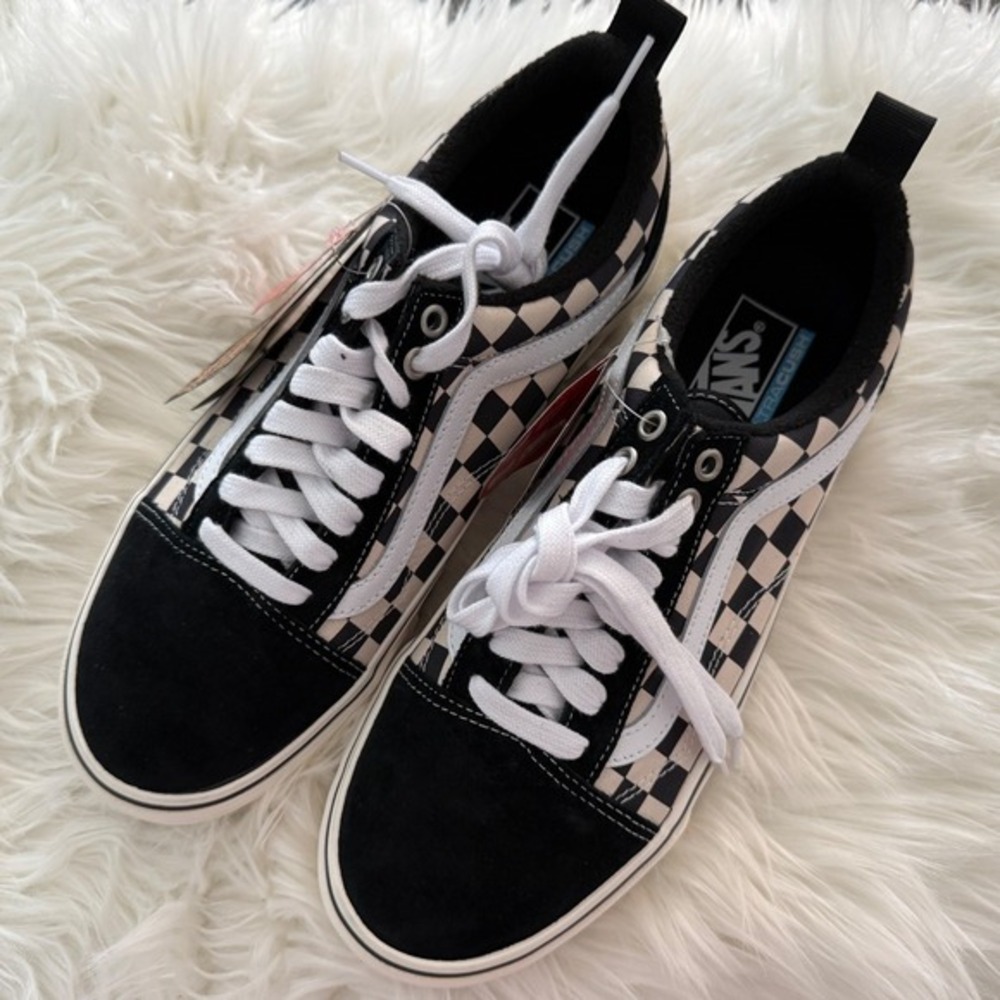 Vans Old Skool MTE 1 Checkerboard Men's Shoes NEW 9.5 Insulated Black White - Picture 7 of 8